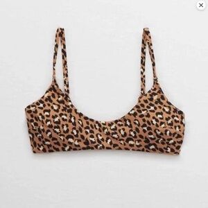 NWT American Eagle aerie Leopard Scoop Bikini Top